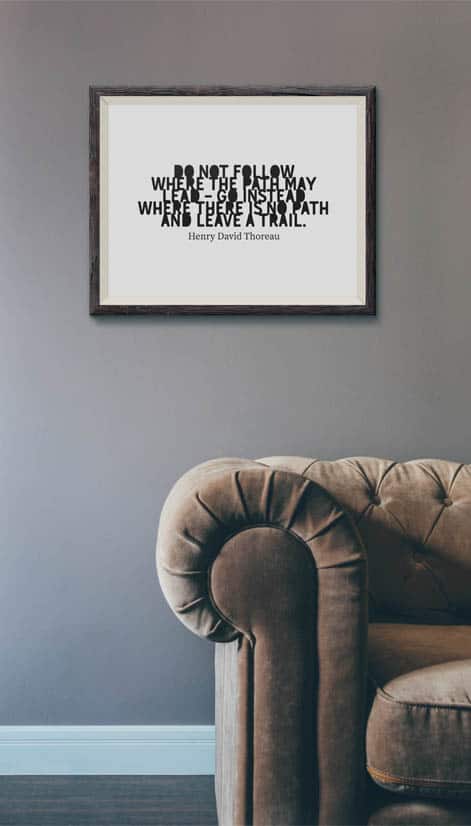 Thoreau wall art mockup Thoreau Quote Wall Art