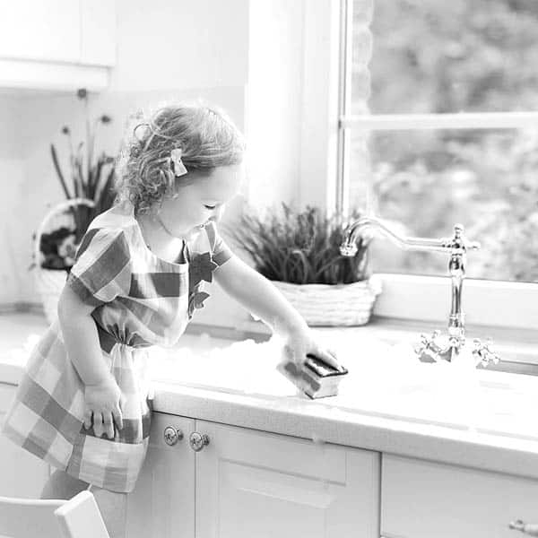 Girl cleaning