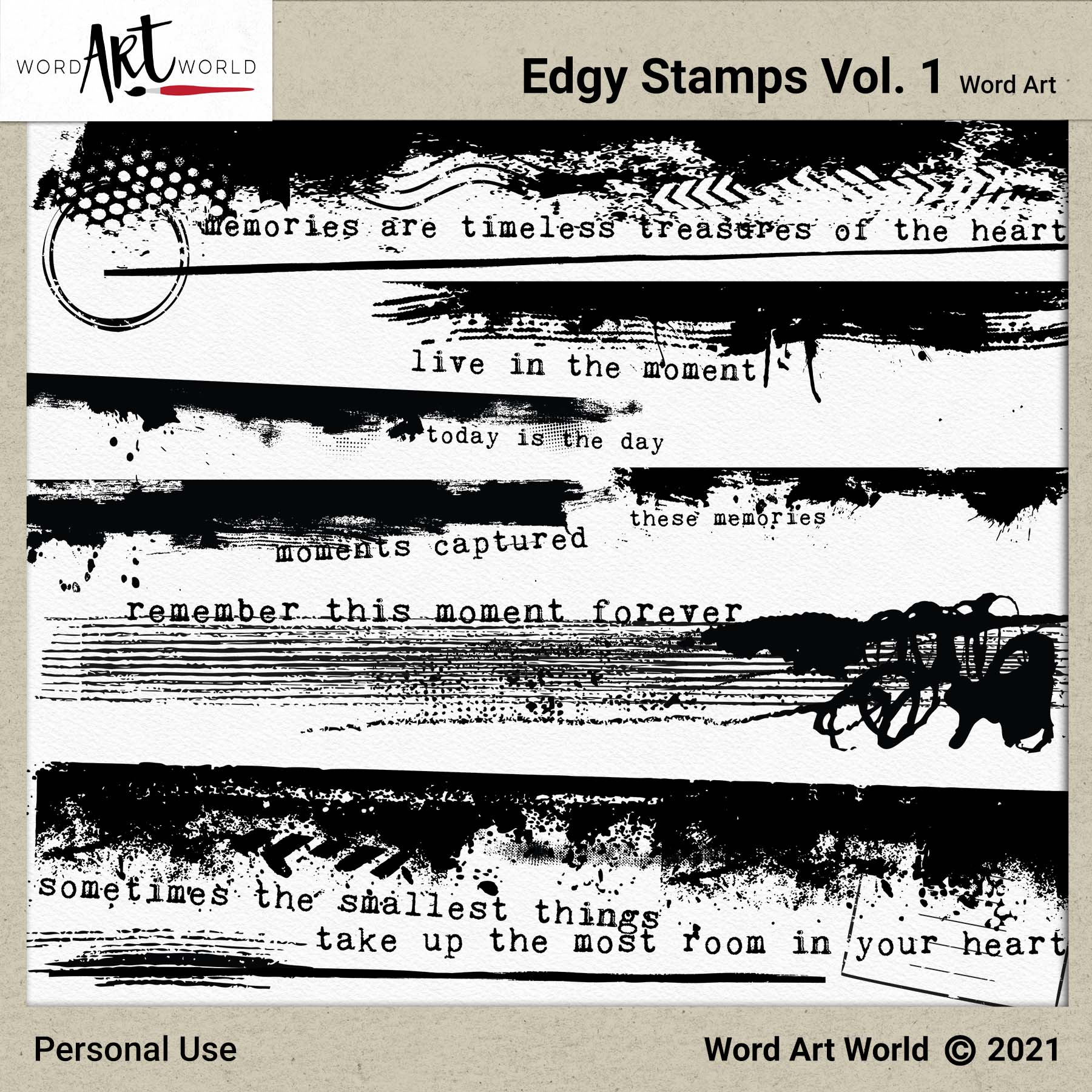 Edgy Stamps Vol. 1 Word Art