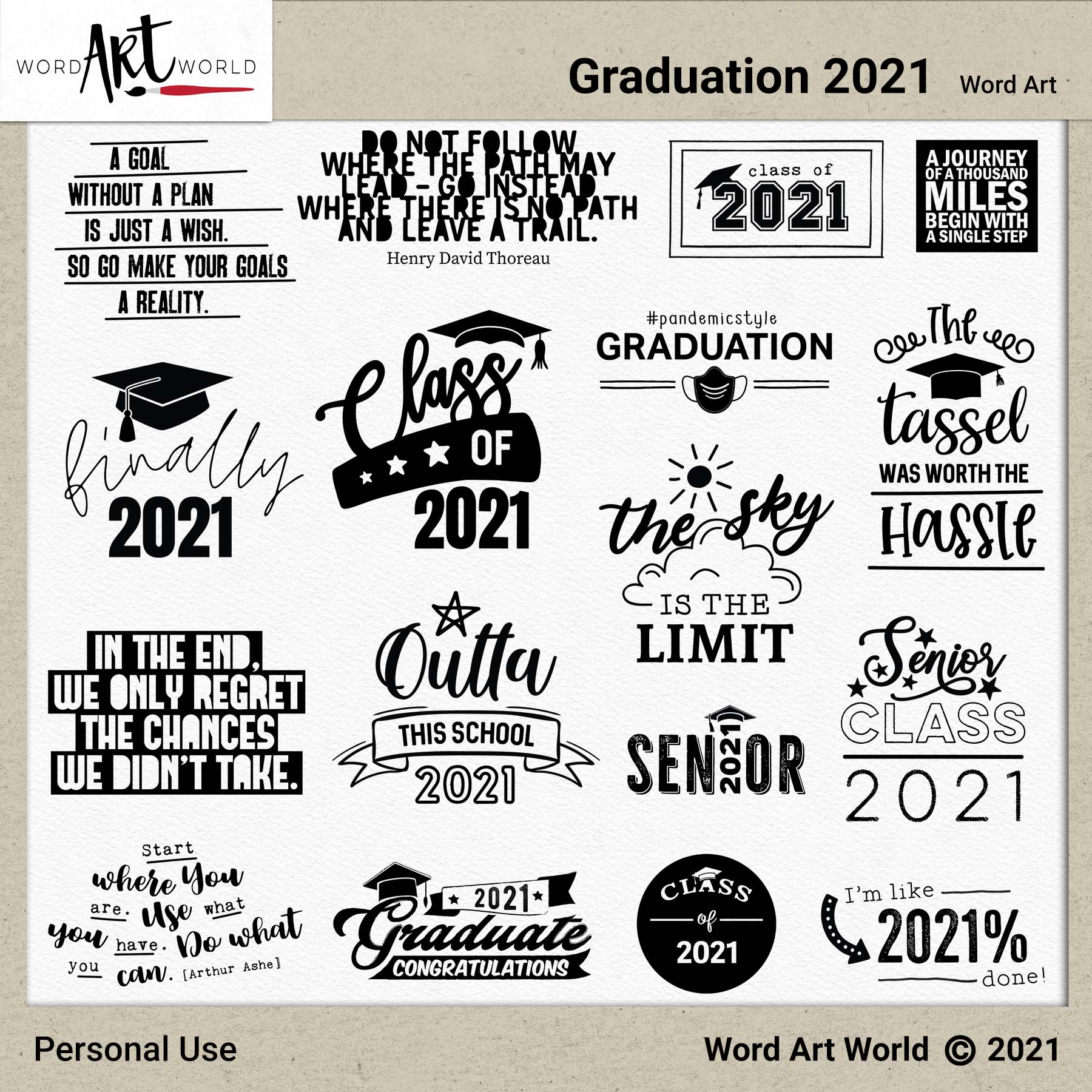 Graduation 2021 Word Art